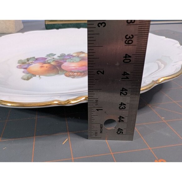 Vintage Bavarian Fruit Design Plate Gold Trim Bavaria Schumann Germany 56 - Picture 9 of 10